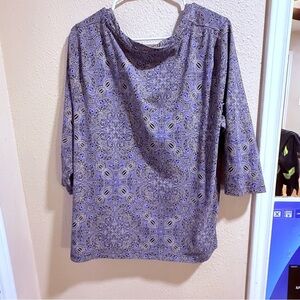 Elegant Purple Patterned Women's Top
